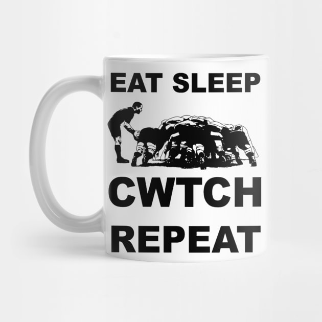 Eat Sleep Cwtch Repeat Welsh Rugby Humour by taiche